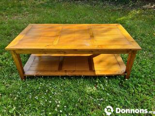 Table basse en bois et bambou