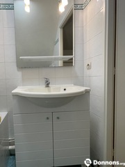 Photo Meuble salle bains avec vasque, mitigeur et miroir
