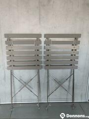 Table + chaises de jardin ALINÉA en métal gris