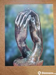 Photo affichette sculpture mains jointes de Rodin