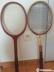 2 raquettes de tennis vintage