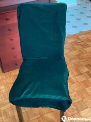 Housses Ikéa velours vert pour chaises