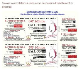 2 invitations salon des vignerons