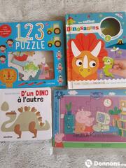 Lot des livres et puzzle pour petits enfants
