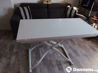 Table relevable blanche