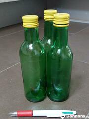 3 petites bouteilles en verre