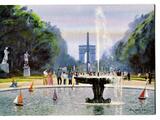 Carte postale paris aquarelle jardin des tuileries